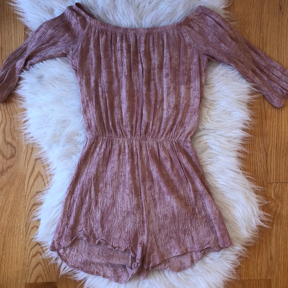 Off the shoulder tie-dye pink romper
